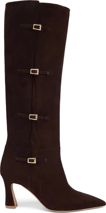 70mm Nolan buckle-detail suede knee-high boots