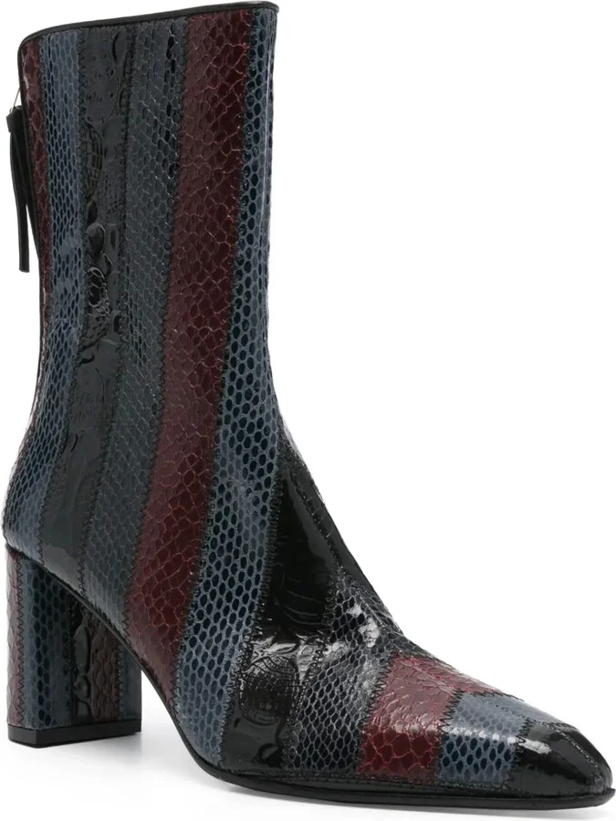 70mm Patchwork Ankle Boots - Image 2