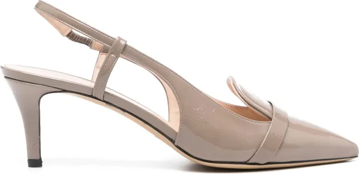 70mm Patent Slingback Pumps