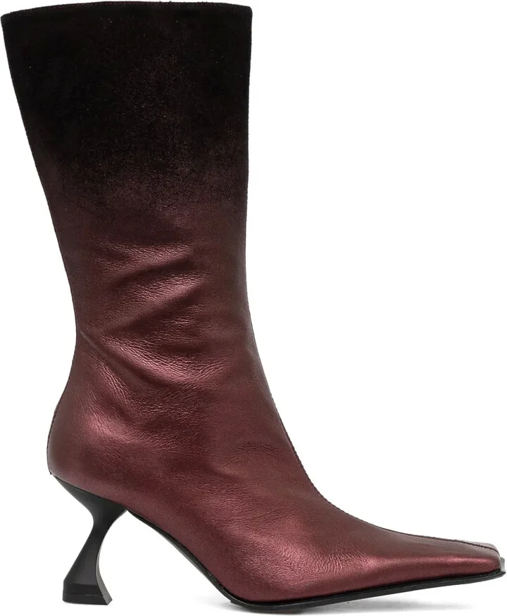 70mm Pearl leather square-toe boots