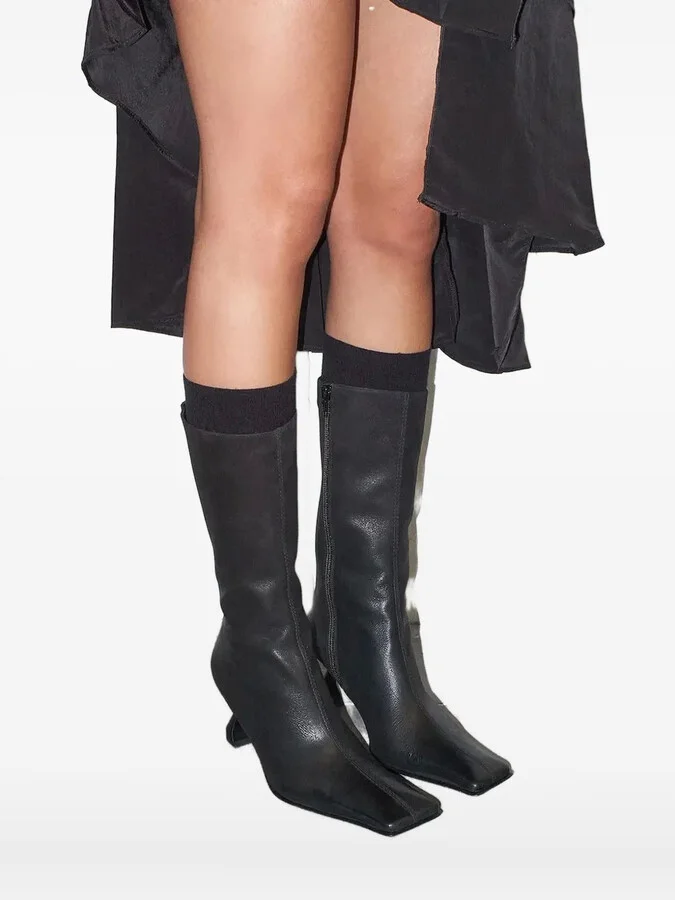70mm Pearl square-toe sculpted-heel boots - Image 4
