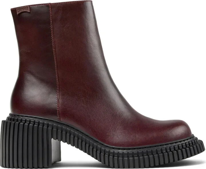 70mm Pix London leather zip-fastening block-heel boots