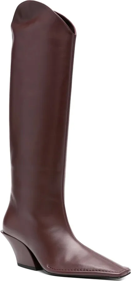 70mm Pointed-Toe Leather Boots - Image 2