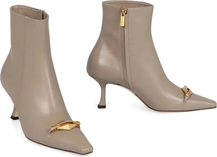 70mm Pointed-Toe Leather Boots - Image 2