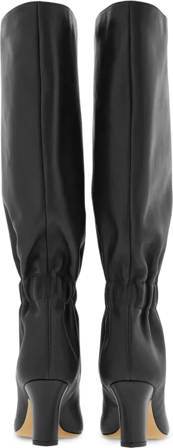 70mm Ruched Leather Boots - Image 3