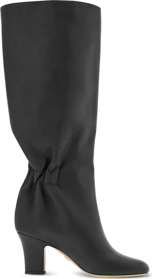 70mm Ruched Leather Boots
