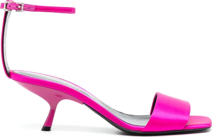 70mm Satin Kitten-Heel Sandals