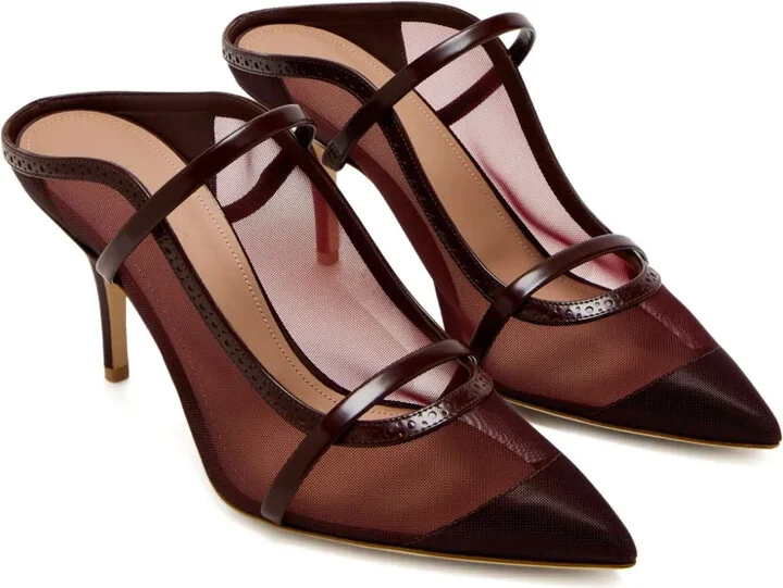 70mm Sheer Mesh Pointed-Toe Mules - Image 2
