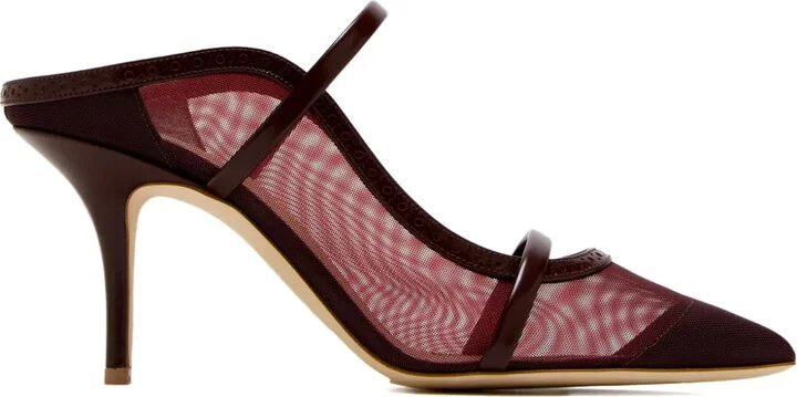 70mm Sheer Mesh Pointed-Toe Mules