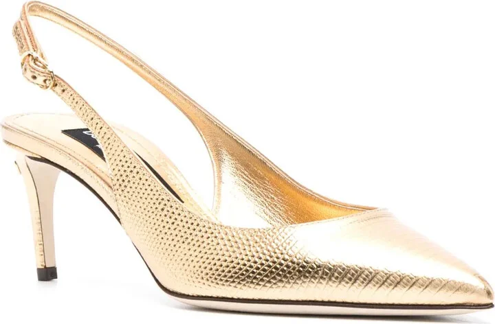 70mm Slingback Leather Pumps - Image 2