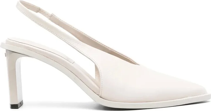 70mm Slingback Leather Pumps