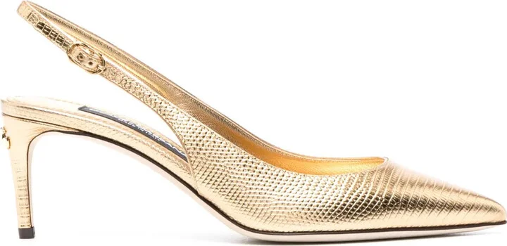 70mm Slingback Leather Pumps