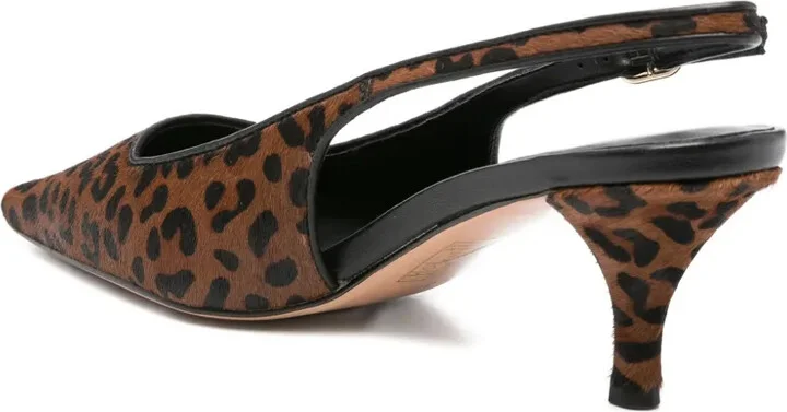 70mm Slingback Leopard Pumps - Image 3