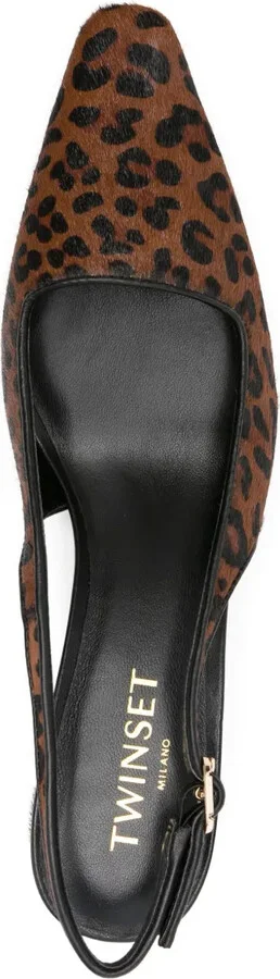 70mm Slingback Leopard Pumps - Image 4