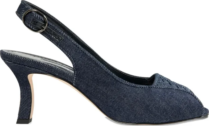 70mm Slingback Peep-Toe Pumps