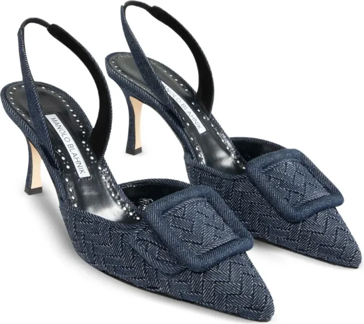70mm Slingback Woven Pumps - Image 2