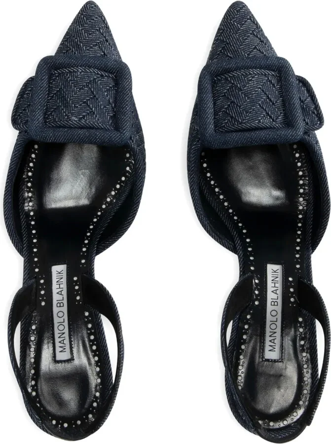70mm Slingback Woven Pumps - Image 3