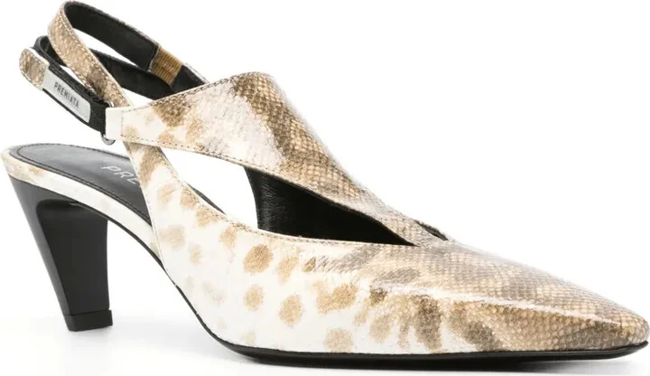 70mm Snakeskin-Print Leather Pumps - Image 2