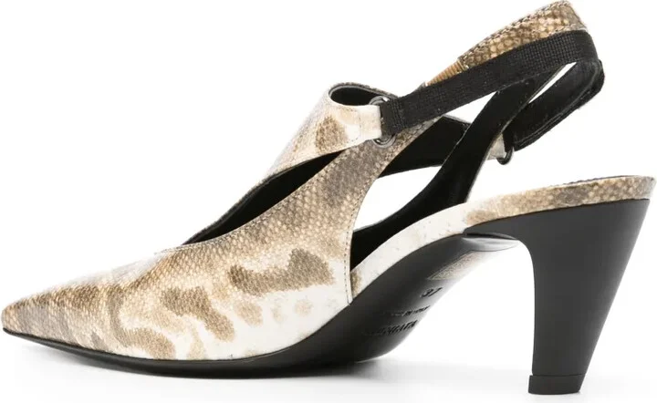 70mm Snakeskin-Print Leather Pumps - Image 3