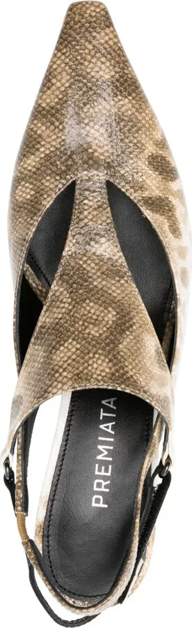 70mm Snakeskin-Print Leather Pumps - Image 4