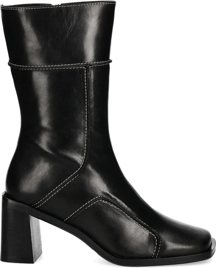 70mm Square-Toe Block-Heel Boots