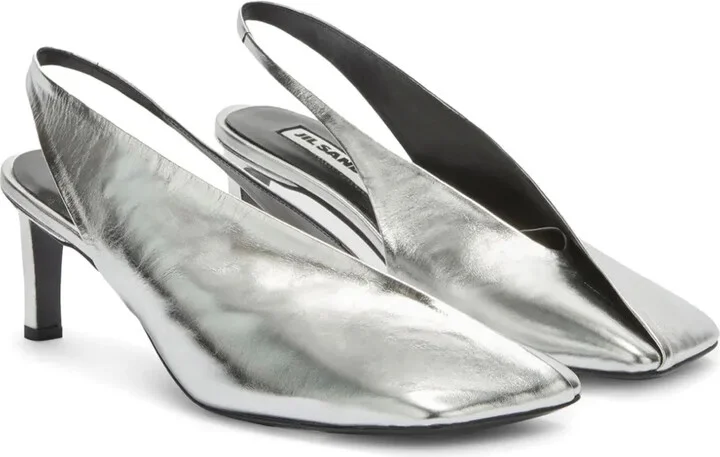 70mm Square-Toe Leather Pumps - Image 2