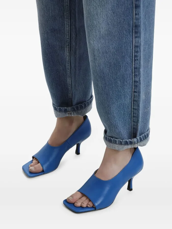 70mm Square-Toe Leather Pumps - Image 3