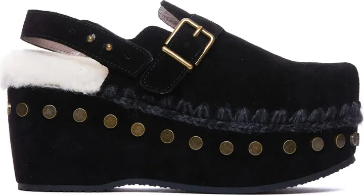 70mm Stud-Embellished Platform Pumps