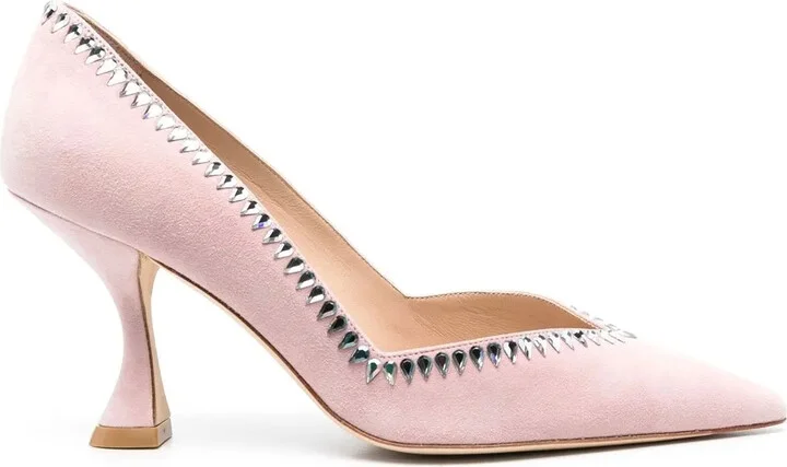 70mm Suede Crystal-Embellished Pumps
