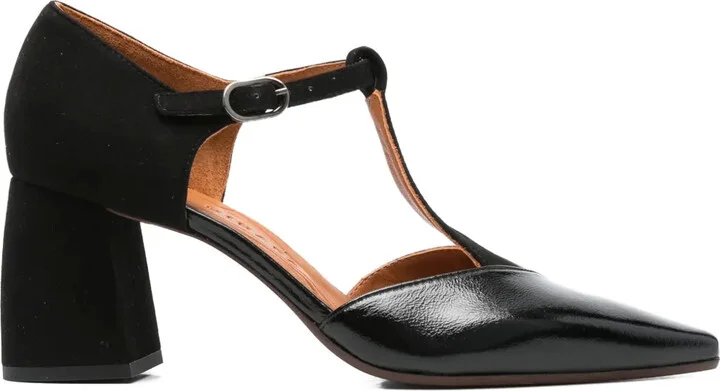 70mm T-Bar Block-Heel Pumps
