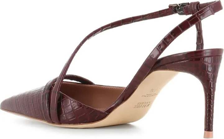 70mm Valeria crocodile-embossed pointed-toe pumps - Image 2