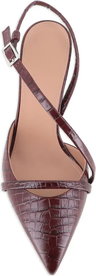70mm Valeria crocodile-embossed pointed-toe pumps - Image 3