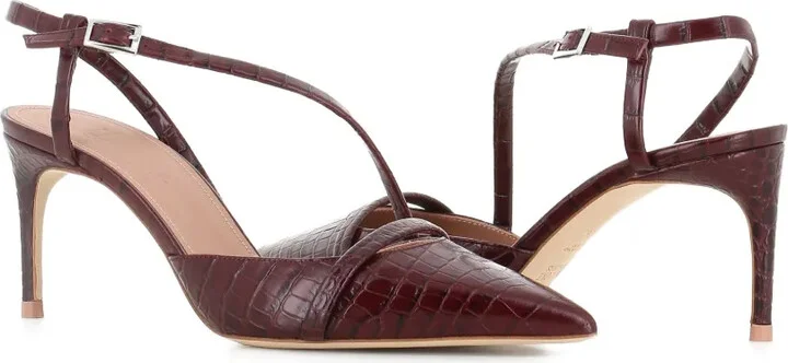 70mm Valeria crocodile-embossed pointed-toe pumps - Image 5