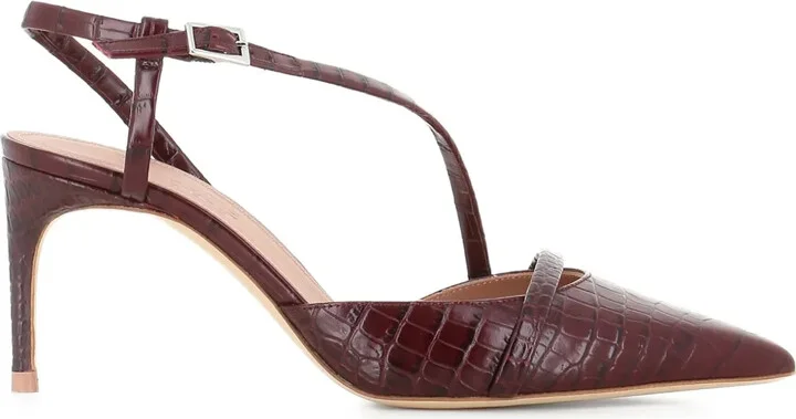 70mm Valeria crocodile-embossed pointed-toe pumps