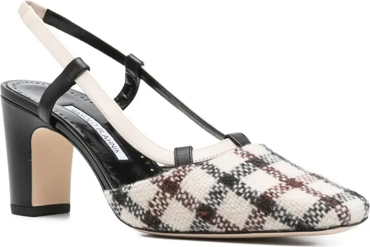 70mm Vestal checked slingback pumps - Image 2