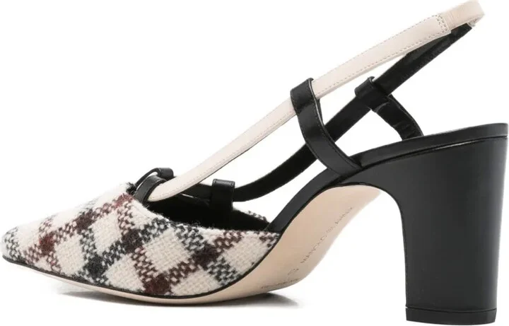 70mm Vestal checked slingback pumps - Image 3