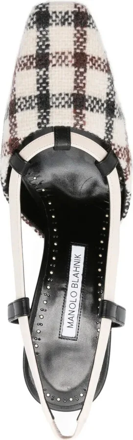 70mm Vestal checked slingback pumps - Image 4