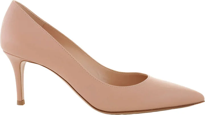 70MM Vitello Middle Heel Leather Pump