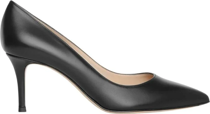70MM Vitello Middle Heel Leather Pump