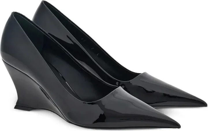 70mm Wedge-Heel Leather Pumps - Image 2