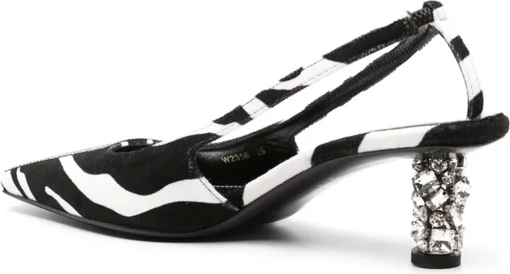 70mm Zebra-Print Slingback Pumps - Image 3