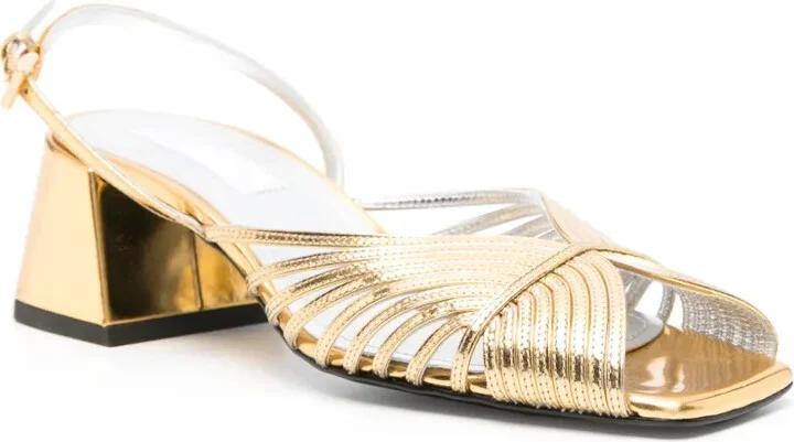 70's 55mm Slingback Leather Sandals - Image 2