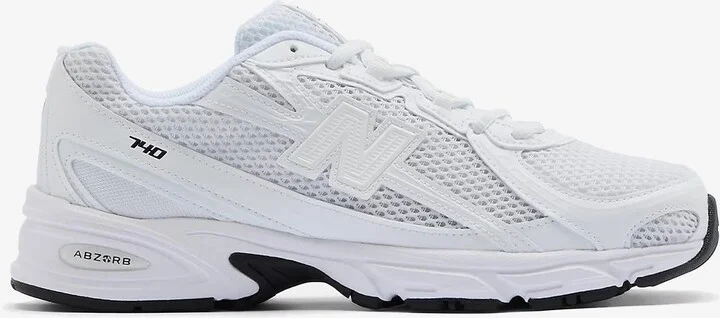 740 Low-Top Sneakers in NB White with Black