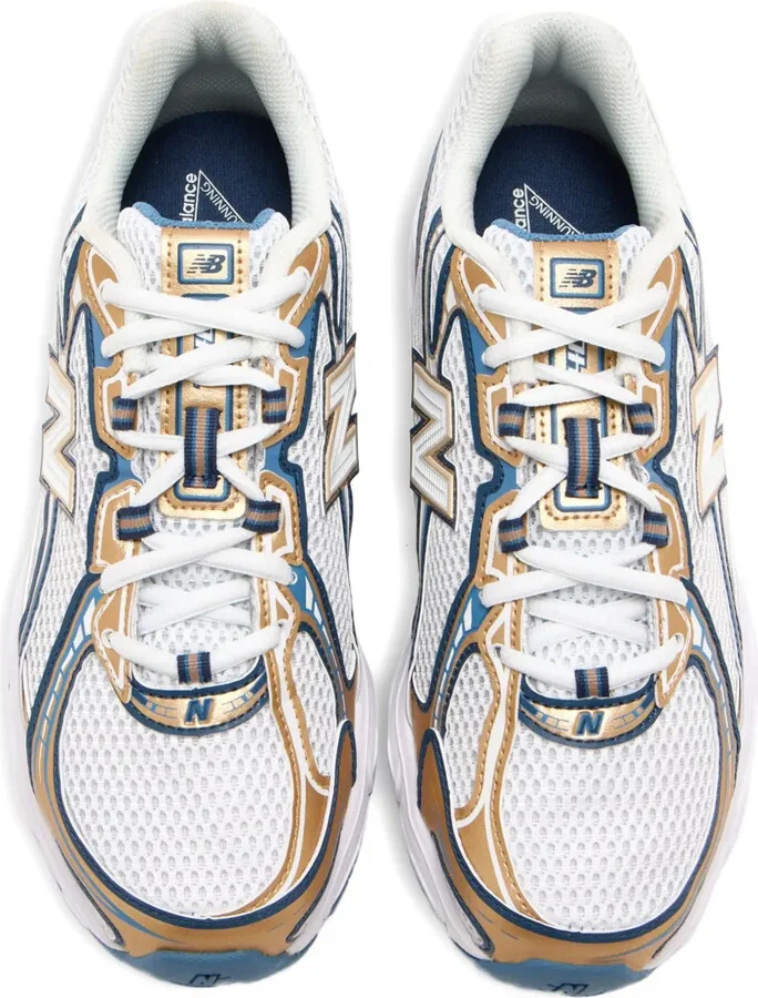 740 Mesh-Panel Metallic-Detail Sneakers - Image 3