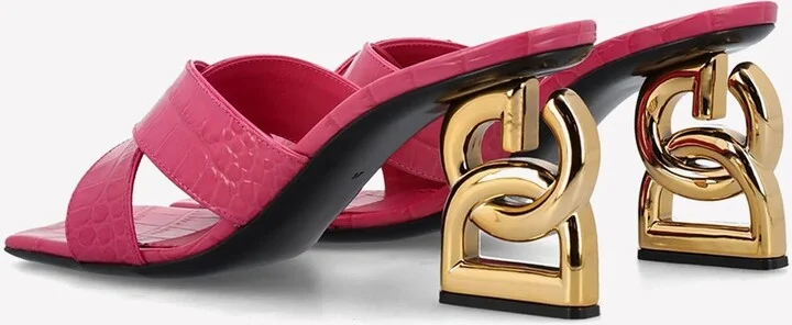 75 Croc Embossed Leather Mules - Image 2