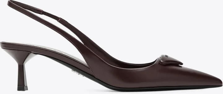 75 Décolleté Leather Slingback Pumps