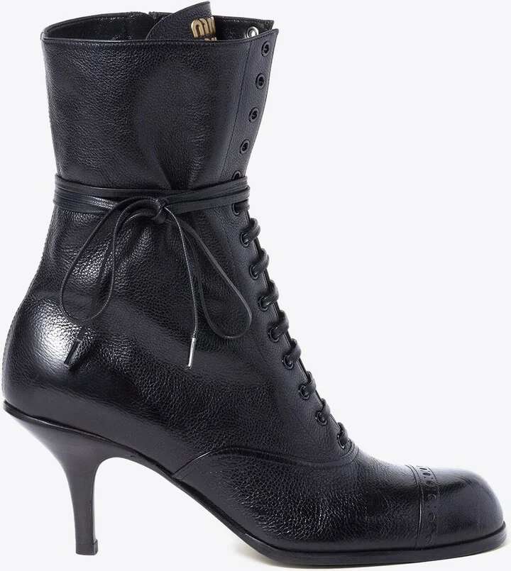 75 Lace-Up Leather Ankle Boots