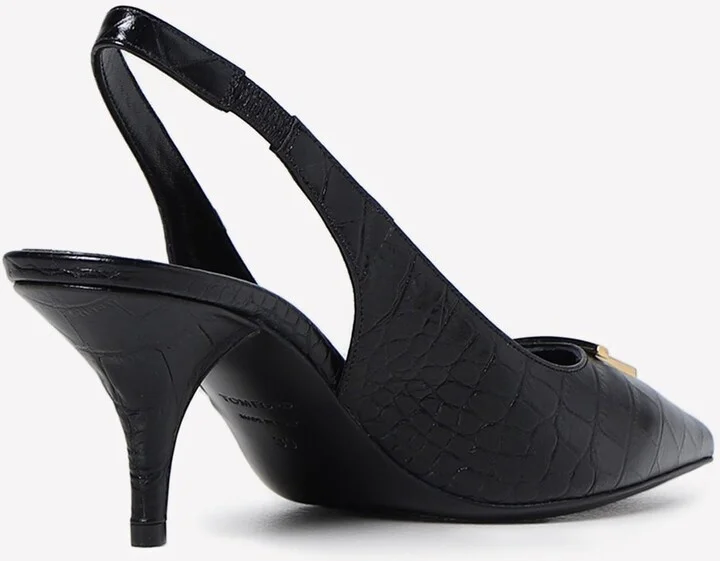 75 Slingback Pumps in Croc Embossed Leather - Image 2