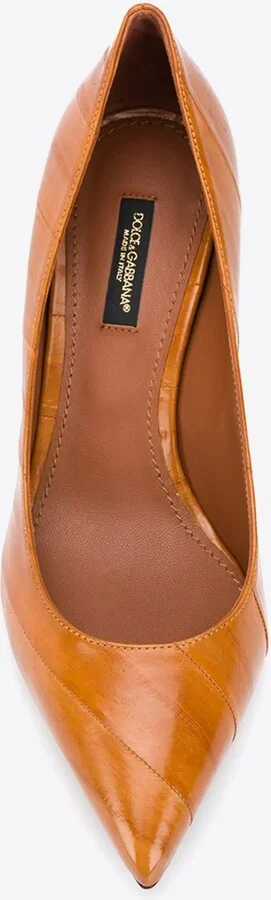 75 Texture Leather Striped Pumps - Image 2