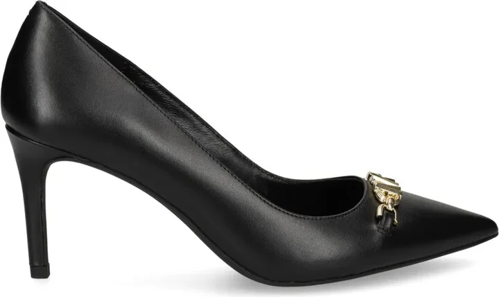 75mm Appliqué-Logo Leather Pumps
